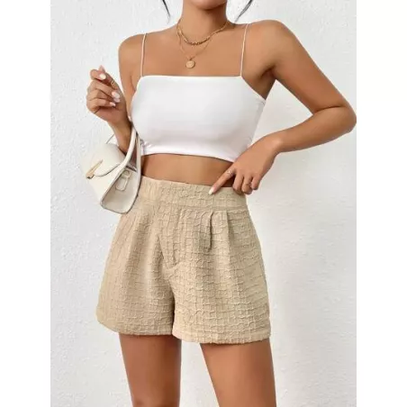 SHEIN LUNE Shorts con textura doblado detalle