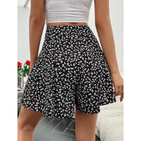 SHEIN VCAY Skort con estampado floral pierna amplia