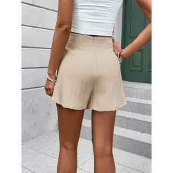 SHEIN LUNE Skort con bolsillo con solapa con botón delantero