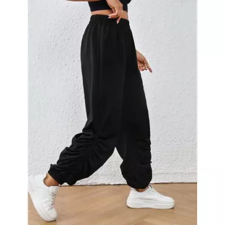 SHEIN EZwear Pantalones de Deporte para Mujer Fruncido Liso