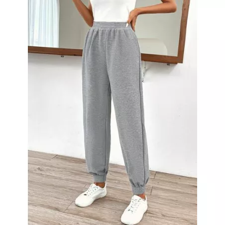 SHEIN LUNE Pantalones deportivos unicolor de cintura elástica