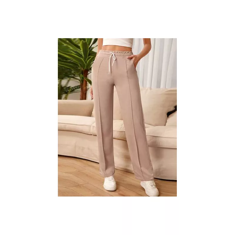 SHEIN Frenchy Pantalones deportivos de cintura con cordón con costura