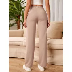 SHEIN Frenchy Pantalones deportivos de cintura con cordón con costura