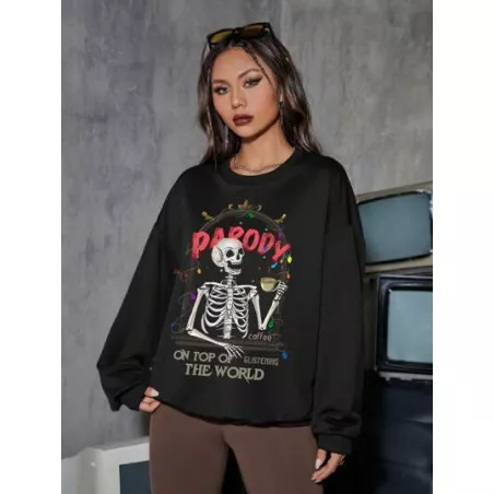 Sudaderas de Mujer Halloween Frase Casual