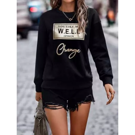 SHEIN LUNE Sudadera con estampado de slogan