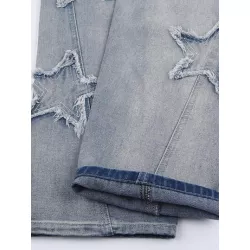 Jeans de pierna recta con patrón de estrella