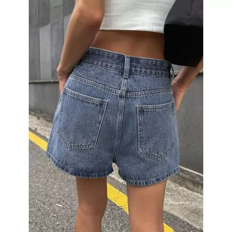 Skort mezclilla bajo con abertura