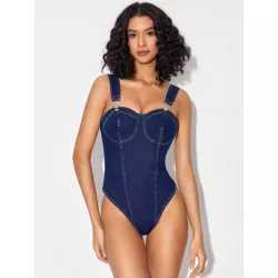 X REGAL ROYAL JUDAH Body mezclilla unicolor bustier