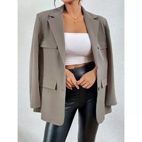 SHEIN Essnce Blazer de cuello con solapa con diseño de solapa con botón