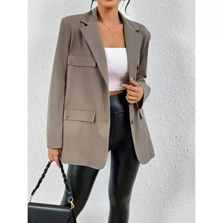 SHEIN Essnce Blazer de cuello con solapa con diseño de solapa con botón