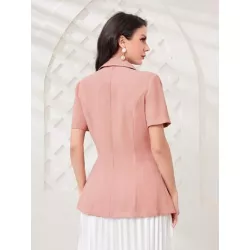 SHEIN Modely Blazer de cuello con solapa con fruncido