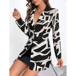 Essnce Vestido blazer con estampado con botón delantero