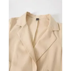 SHEIN MOD Blazer con cordón delantero de cuello con solapa con botones