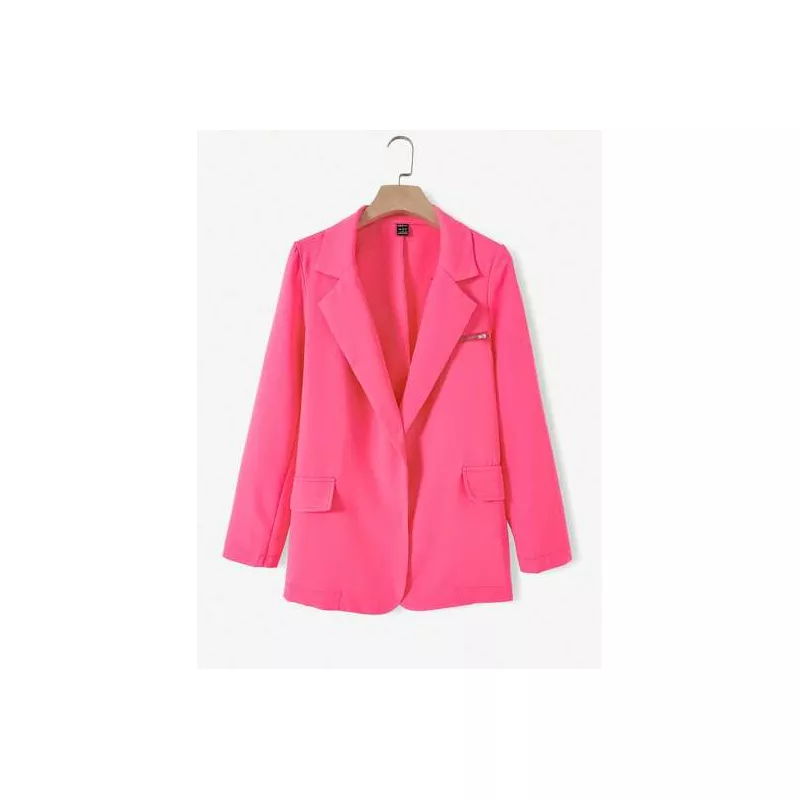 SHEIN Unity Blazer unicolor de cuello con solapa