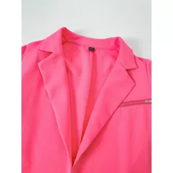 SHEIN Unity Blazer unicolor de cuello con solapa