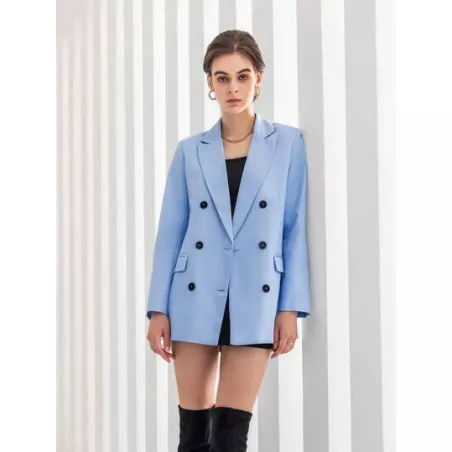 SHEIN BIZwear Blazer de cuello con solapa de doble botonadura con diseño de solapa