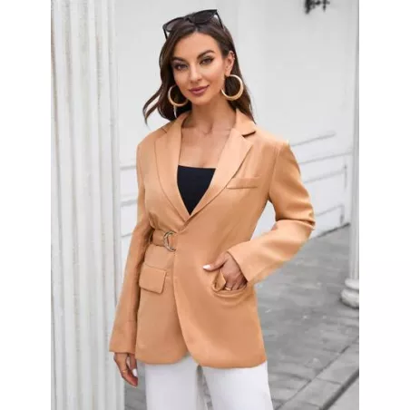 SHEIN BIZwear Blazer de cuello con solapa con cinturón