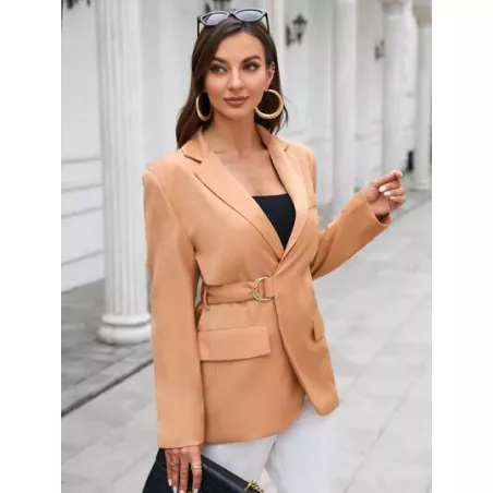 SHEIN BIZwear Blazer de cuello con solapa con cinturón