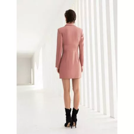 SHEIN BIZwear Vestido blazer de cuello con solapa con botón delantero bajo asimétrico