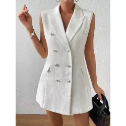 SHEIN Privé Blazer chaleco de doble botonadura