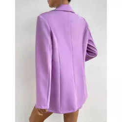 SHEIN LUNE Blazer de cuello con solapa & Falda girante delantero bajo con abertura