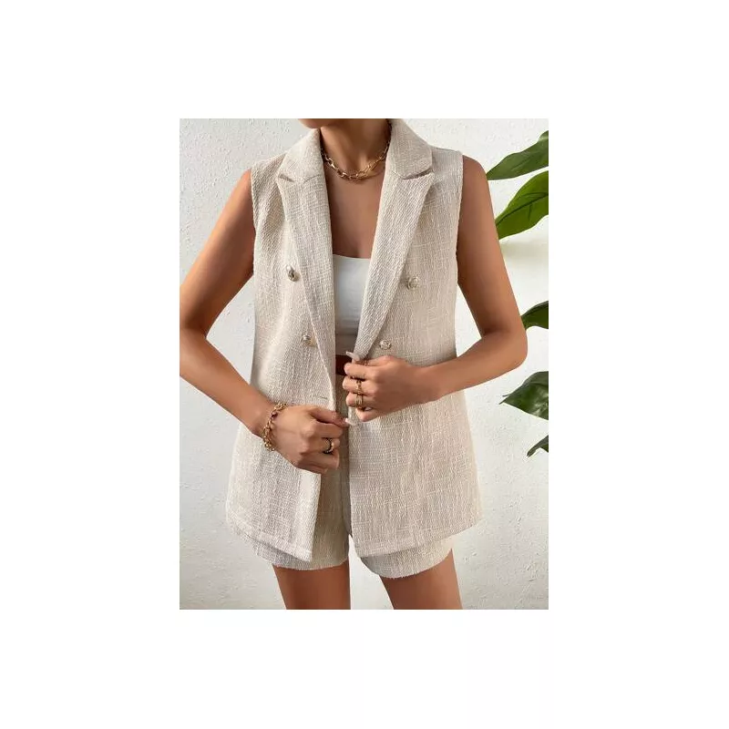 SHEIN VCAY de doble botonadura Blazer chaleco & Shorts