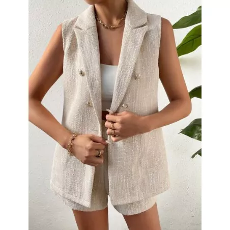 SHEIN VCAY de doble botonadura Blazer chaleco & Shorts