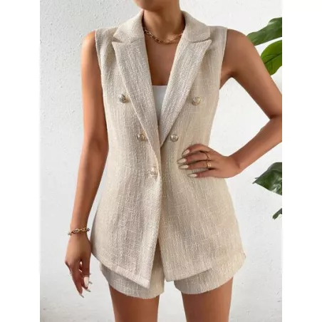 SHEIN VCAY de doble botonadura Blazer chaleco & Shorts