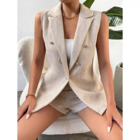 SHEIN VCAY de doble botonadura Blazer chaleco & Shorts