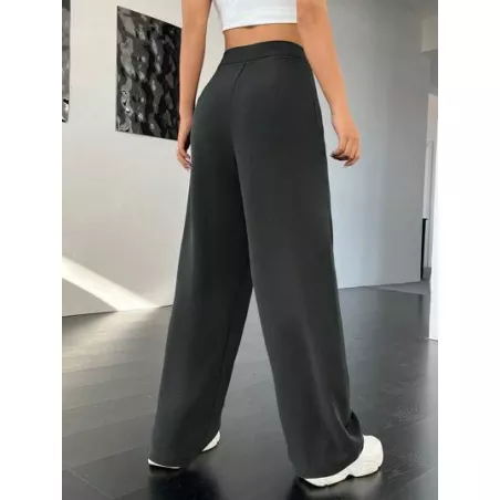 EZwear Pantalones de traje unicolor con fruncido