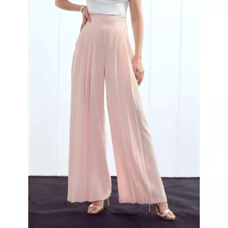 PREMIUM Pantalones de traje fruncido de pierna ancha