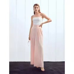 PREMIUM Pantalones de traje fruncido de pierna ancha