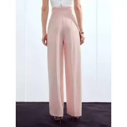 PREMIUM Pantalones de traje fruncido de pierna ancha