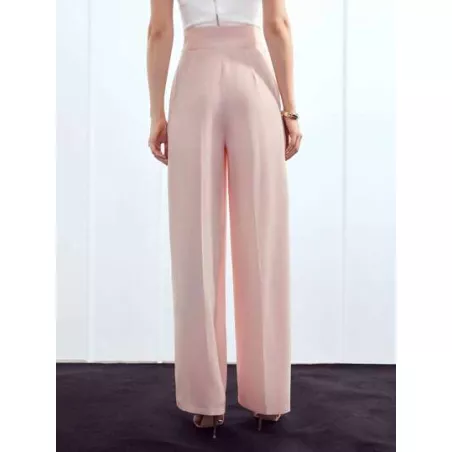 PREMIUM Pantalones de traje fruncido de pierna ancha