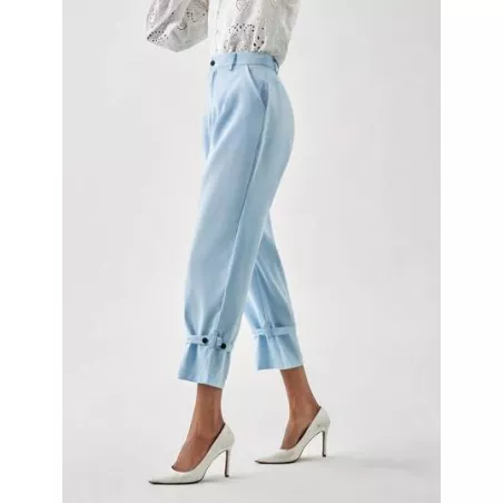 SHEIN BIZwear Pantalones de traje con diseño de fruncido bajo con nudo crop