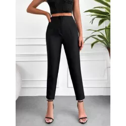 SHEIN Frenchy Pantalones de traje unicolor de talle alto