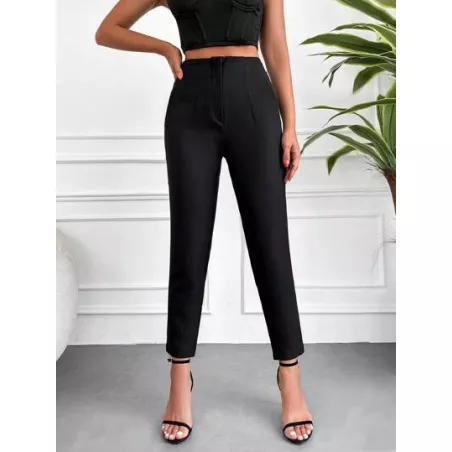 SHEIN Frenchy Pantalones de traje unicolor de talle alto