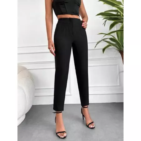 SHEIN Frenchy Pantalones de traje unicolor de talle alto