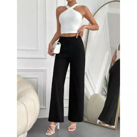 SHEIN Frenchy Pantalones de traje con estampado de rayas de pierna ancha