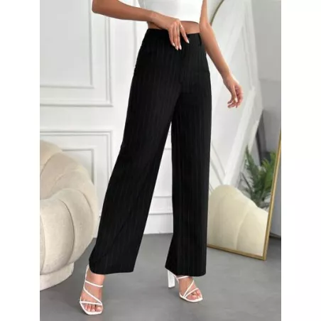 SHEIN Frenchy Pantalones de traje con estampado de rayas de pierna ancha