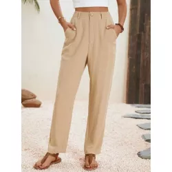 SHEIN Frenchy Pantalones de traje unicolor con bolsillo oblicuo