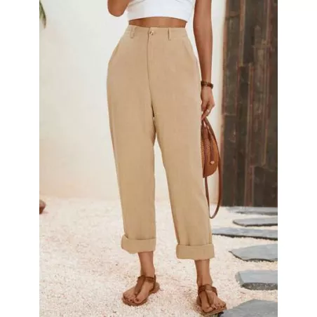 SHEIN Frenchy Pantalones de traje unicolor con bolsillo oblicuo