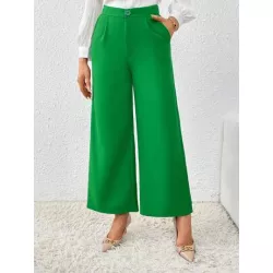 Essnce Pantalones de traje de talle alto de pierna ancha