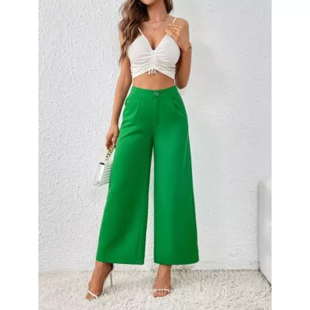 Essnce Pantalones de traje de talle alto de pierna ancha