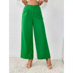 Essnce Pantalones de traje de talle alto de pierna ancha