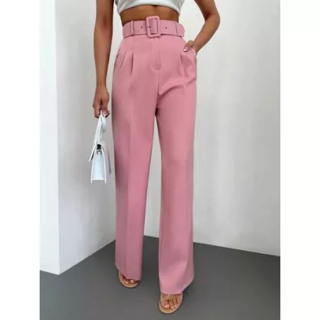 SHEIN Frenchy Pantalones de traje de talle alto con fruncido con cinturón