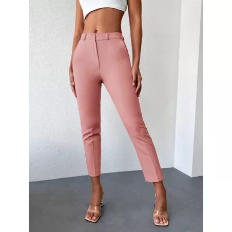 Pantalones de traje unicolor crop