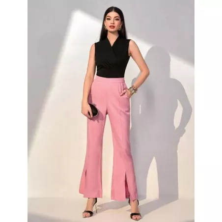 SHEIN Mulvari Pantalones de traje bajo con abertura pierna amplia