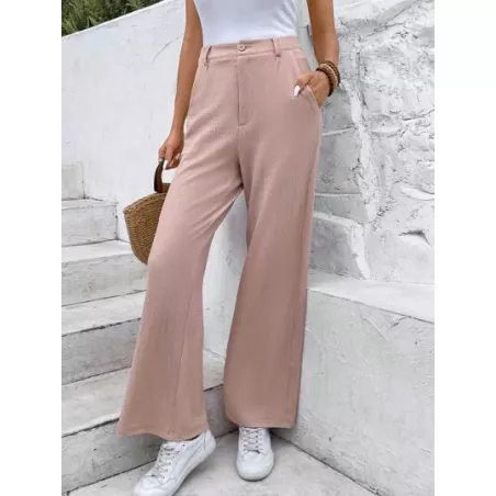 Frenchy Pantalones de traje con bolsillo oblicuo de pierna ancha