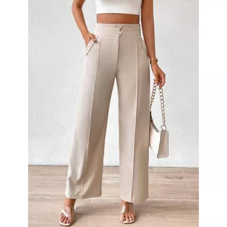 SHEIN Privé Pantalones de traje de talle alto de pierna ancha